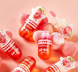 Peach Moisturizing Lip Gloss Peach Waterproof Glossy Long Lasting Not Sticky Natural Lip Tint Daily Makeup Lip Oil Primer Care