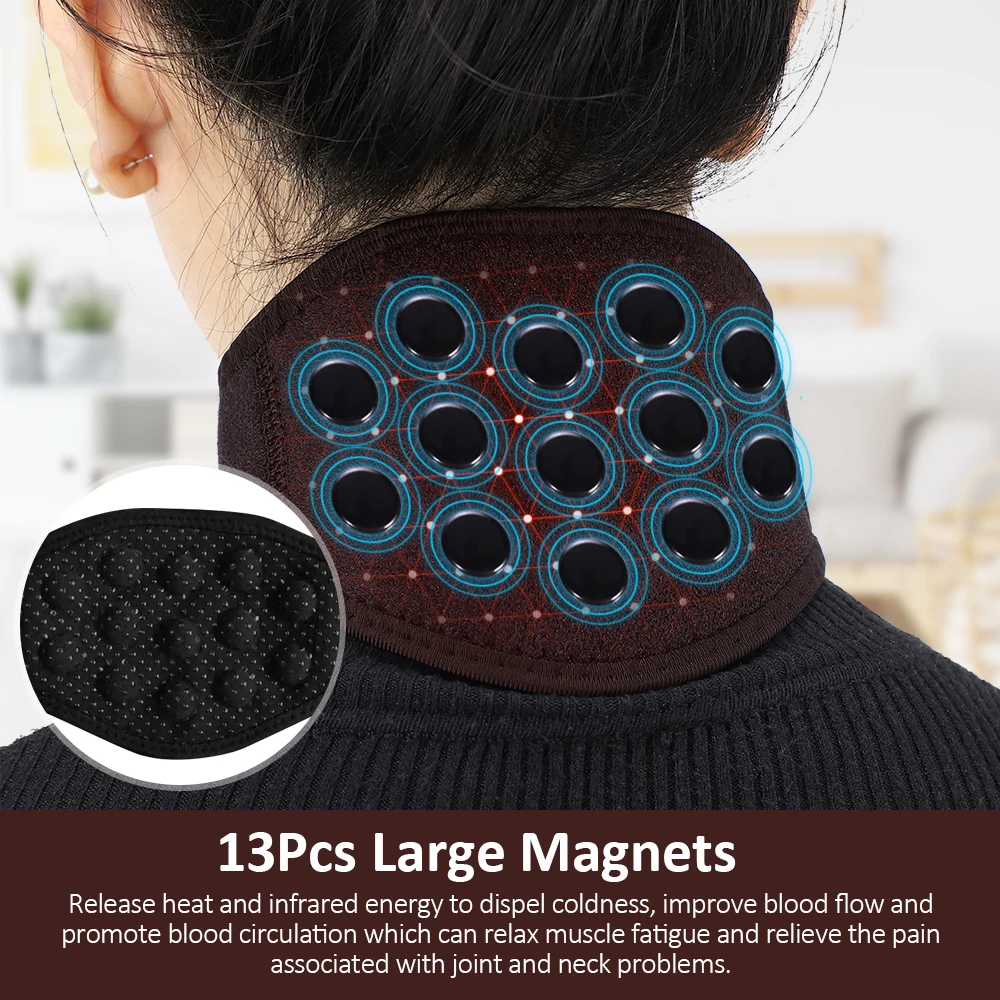 

13pcs Magnetic Self-heating Neck Brace Tourmaline Infrared Therapy Cervical Protection Neck Support Belt Neck Relax elderly