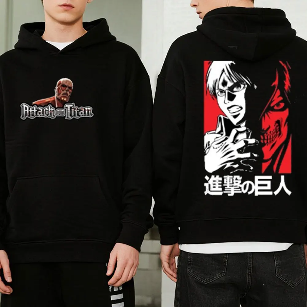 

Harajuku Anime Attack on Titan Yeager Eren Print Hoodie Top Trends in 2025 Manga Sweatshirt Hot Sale Men Women Casual Streetwear
