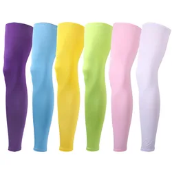 Summer UV Sun Protective Cycling Leg Sleeves Ice Silk Breathable Sports Leg Warmers Bike Racing MTB Bicycle Biker Leg Protection