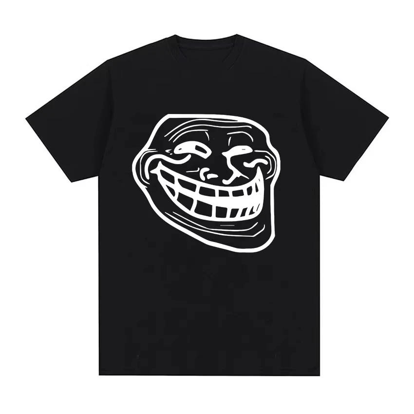 Troll Face Memes Angry Man Problem Funny Meme T Shirts Men's Women Retro Fashion Harajuku Cotton Short Sleeve T-shirt Streetwear