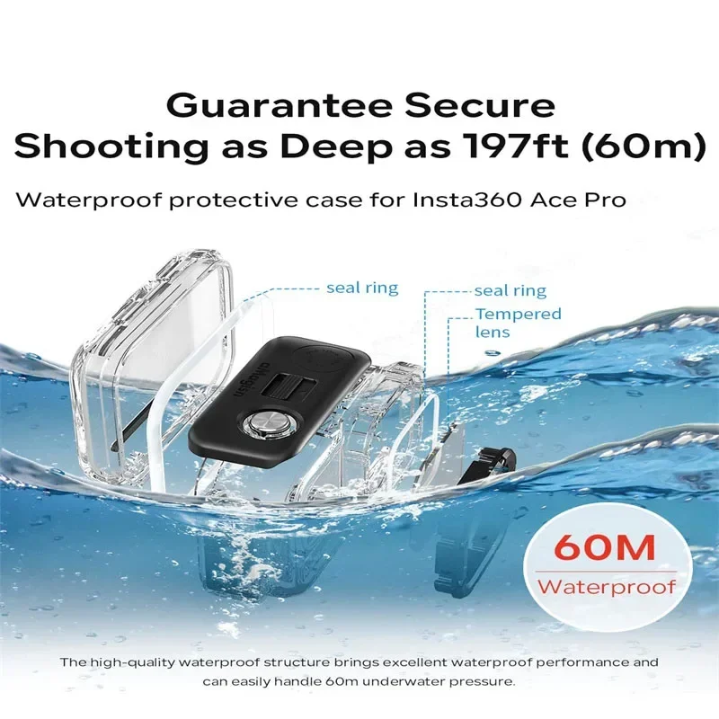 Waterproof Housing Case for Insta360 Ace Pro 2 Diving Protective Underwater Dive Cover 60M for Insta360 Ace Pro 2 Accessorie