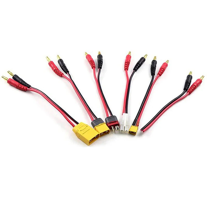 

1/3/5PCS 15CM XT30 XT60 XT90 T Plug Charge Lead to 4.0mm Banana Plugs Charge Cable Silicone Wire 18AWG For Lipo Battery