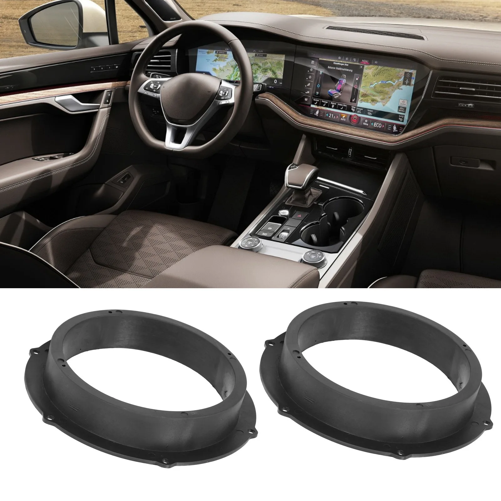 

2Pcs/Set Car Door Audio Speaker Adapter Spacer Rings Mounting Bracket Replacement