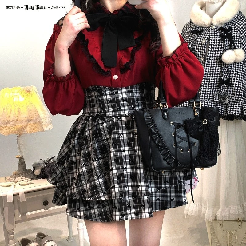 2025 Autumn Winter New Japanese Rojita Sweet Cute Long Sleeves Shirt SC Y2K Lace Off Shoulder Single-breasted Blusas De Mujer