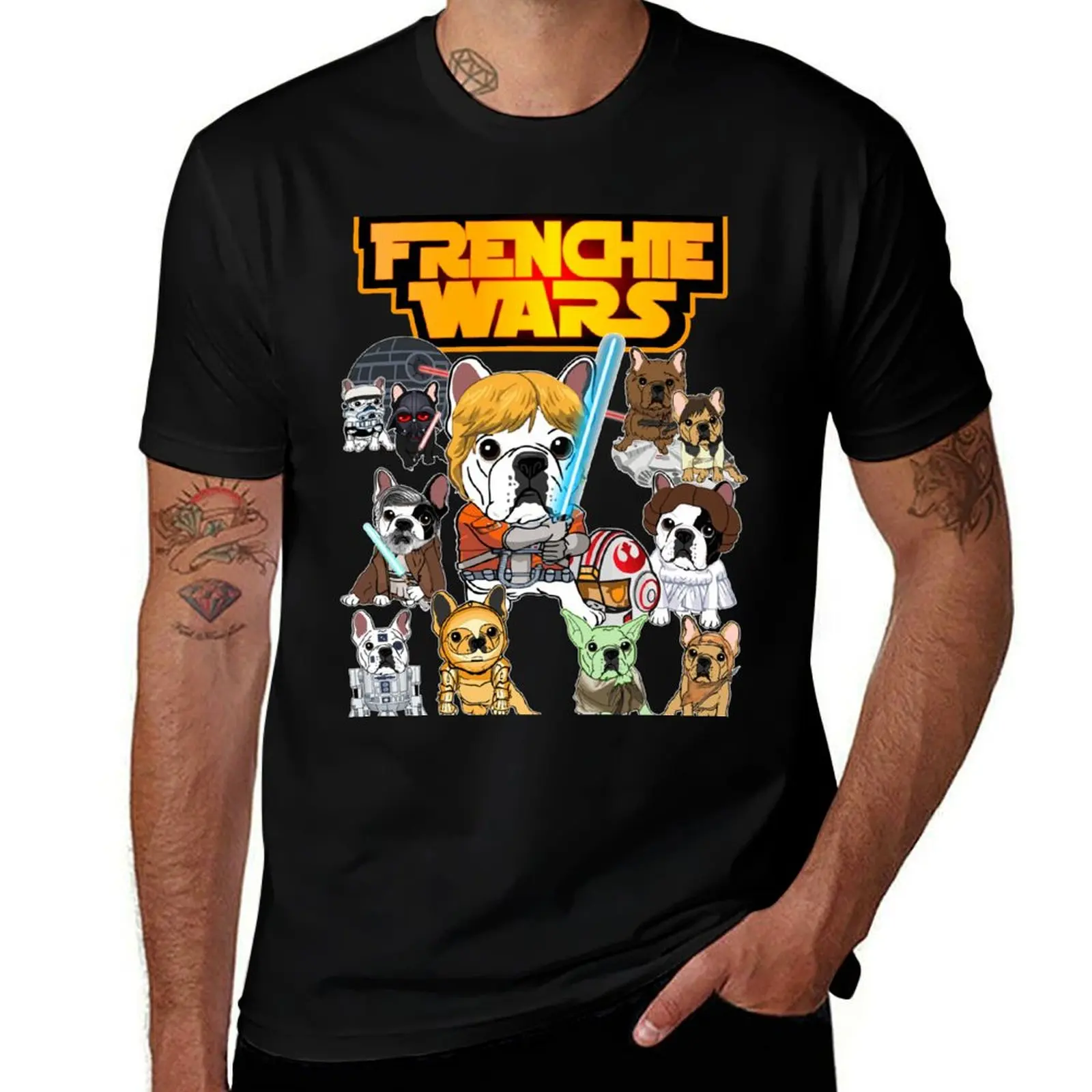 

FRENCHIE WARS T-Shirt blacks summer top vintage t shirts fashion shirts men clothes
