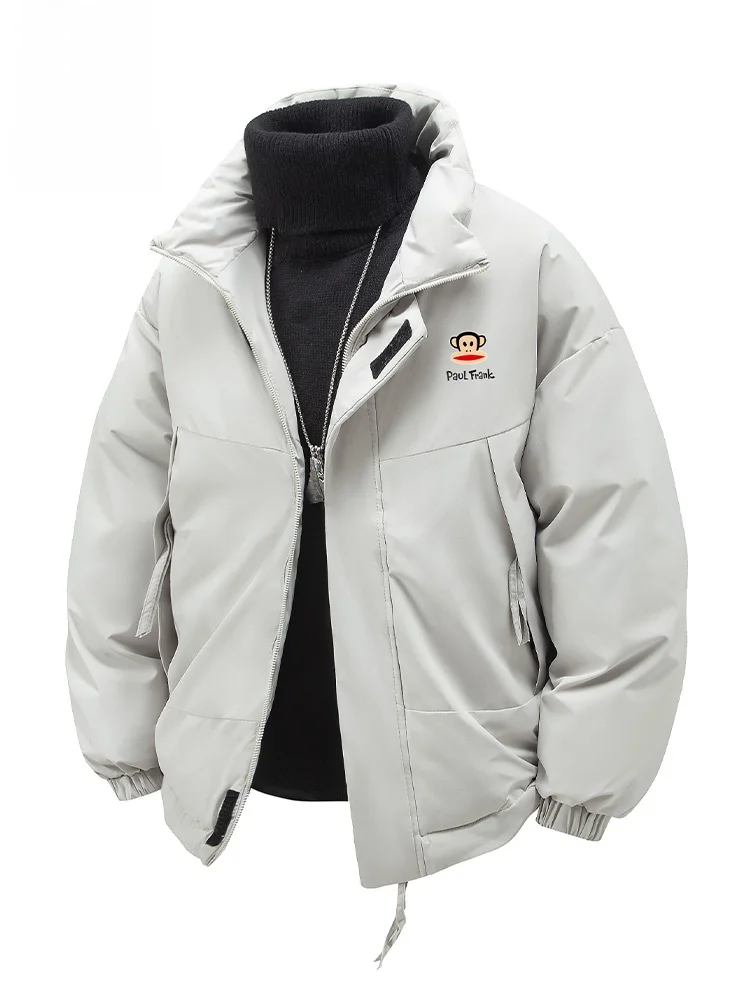 

PaulFrank Thiened Warm Cotton Jaet Men's Winter Casual Loose Youth Faion Polyester Fiber Long Sve Zipper Closure Ani...