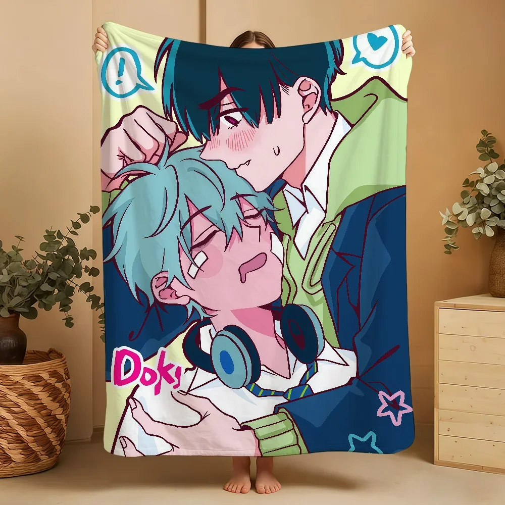 Cute Anime Couple Blanket Throw for Boyfriend Girlfriend Gift Cozy Plush Decor for Bedroom Couch 150x230cm