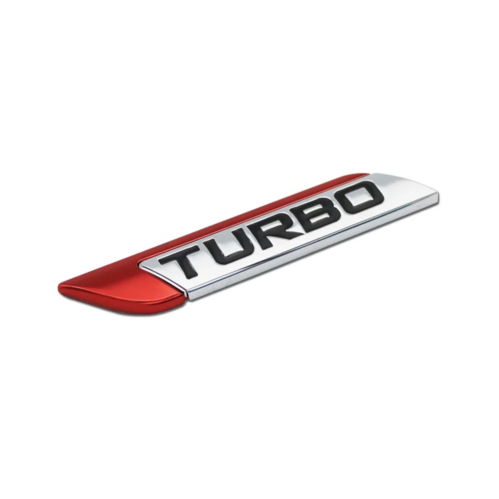 Car Styling Turbo Logo Sticker Emblem Body Fender Side Metal Chrome Zinc Alloy 3D Adhesive Fender Badges Decals