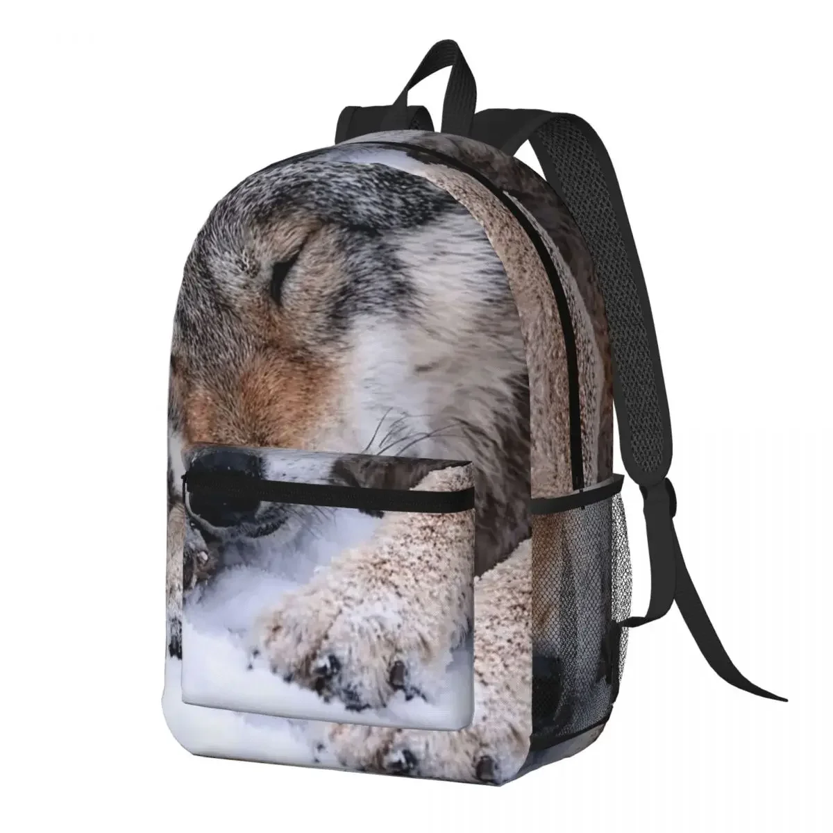 Wolf Lay Down In The Snow Backpack Daypack Large Capacity Boys Girls BookBag School Bag Shoulder Bags for Men Women