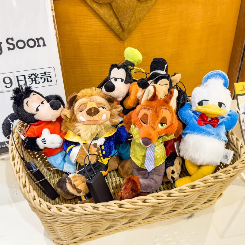 Genuine Disney Meizizi Series Plush Keychain Dolls Donald Duck Goofy Nick Wilde Stuffed Plushine Figure Collection Toy Gifts