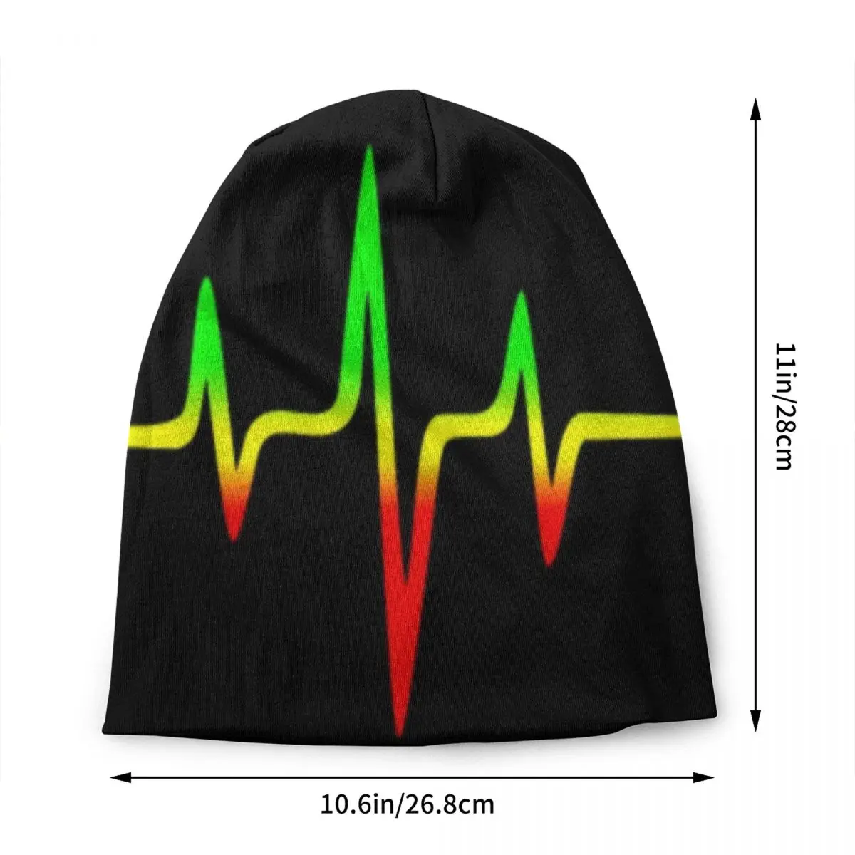 Rainbow Heartbeat Reggae Rasta Colors Beanie Cap Unisex Winter Bonnet  Knit Hats Outdoor Jamaica Jamaican Skullies Beanies Hats