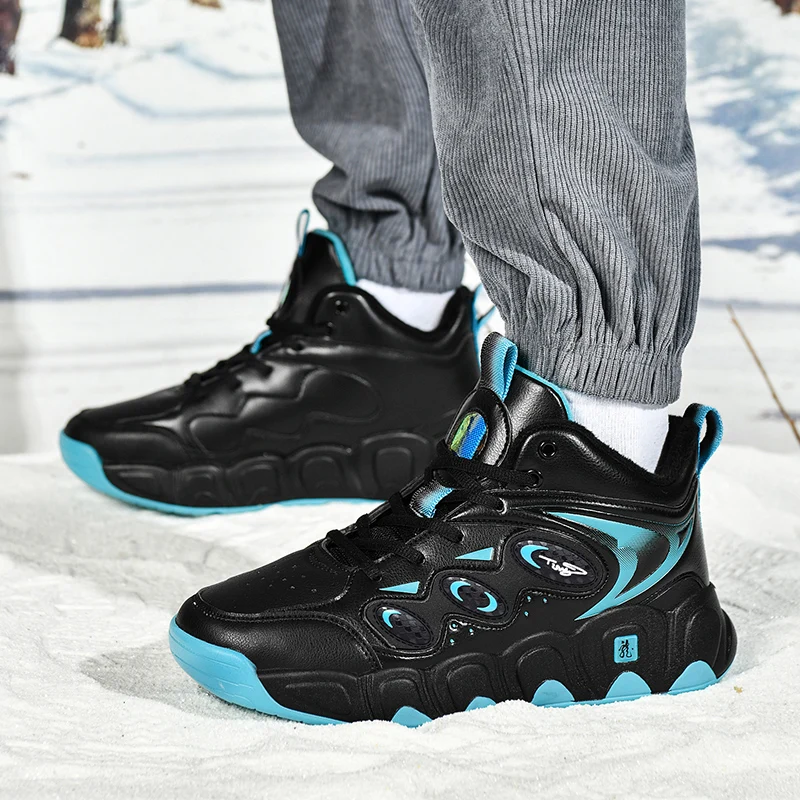 

Winter Men's Cotton Boots Warm Men's Snow Boots Leather Men Casual Sneakers Outdoor Men Hiking Shoes Big Size 48 49 50 51 52