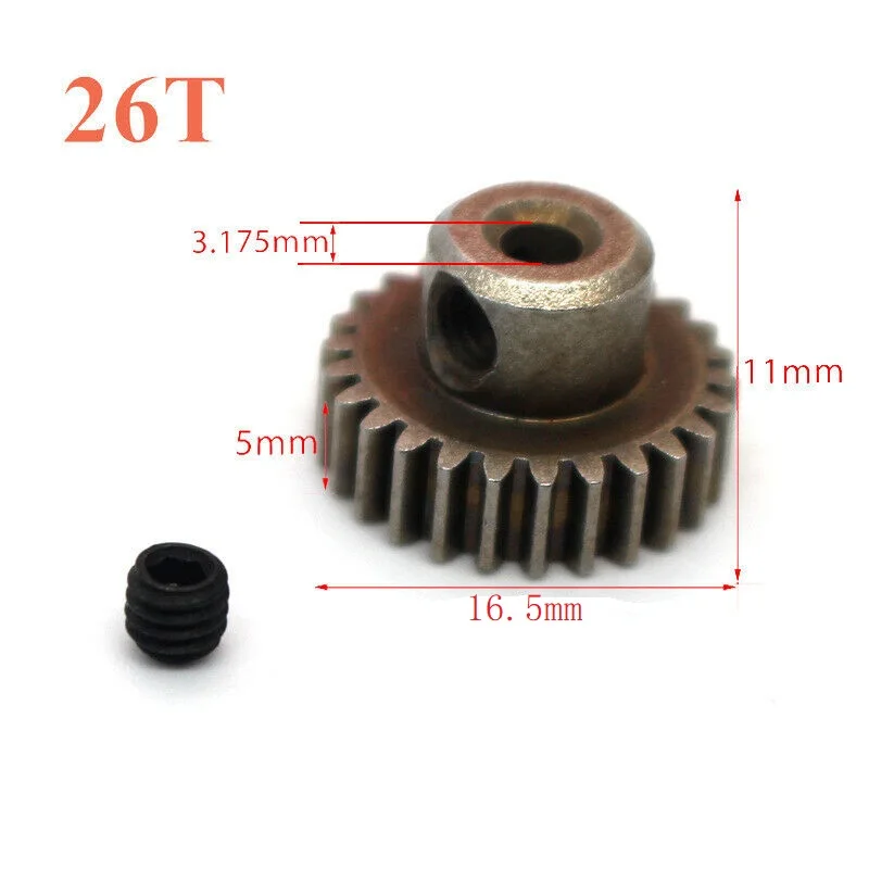 Ingranaggio principale 17T/21T/26T/29T/64T del motore dell\'ingranaggio principale del differenziale dello sperone d\'acciaio RC per 1/10 HSP 94103