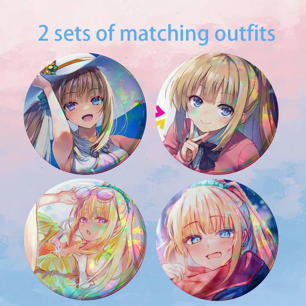 Karuizawa Kei The E-Elite Classroom 2 piece set Pins Creativity Printed Pictures Text Metal Lapel Badges Brooches Jewelry Gift