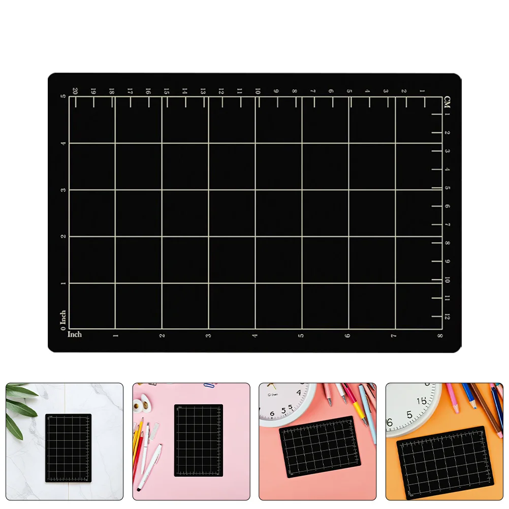 

4Pcs Magnetic Cutting Mat Black Grid Magnetic Non-Slip Surface Perfect for Sewing Craft Die Cutting Embossing Griddle Tools Mat