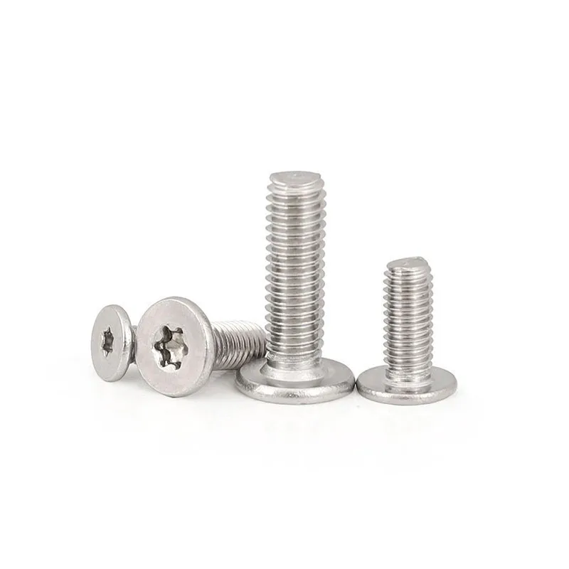 10pcs/lot M1.6 M2 M2.5 M3 M4 M5 M6 M8 304 Stainless Steel CM Six-Lobe Torx Ultra Thin Super Low Flat Wafer Head Screw Bolt