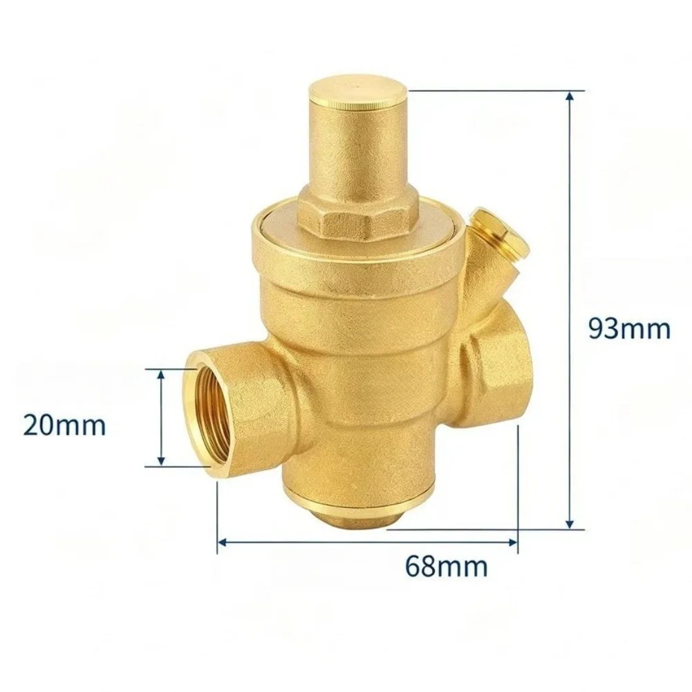 Adjustable High Flow Water Pressure Reducing Valve Tap Fitting Household Plumbing System Steady Water Flow Hardware Accessory