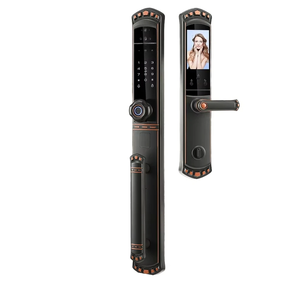 High Security  Smart Door Lock for Villas Waterproof IPX5 Face Recognition Fingerprint for Wood Doors Cloud Data Storage
