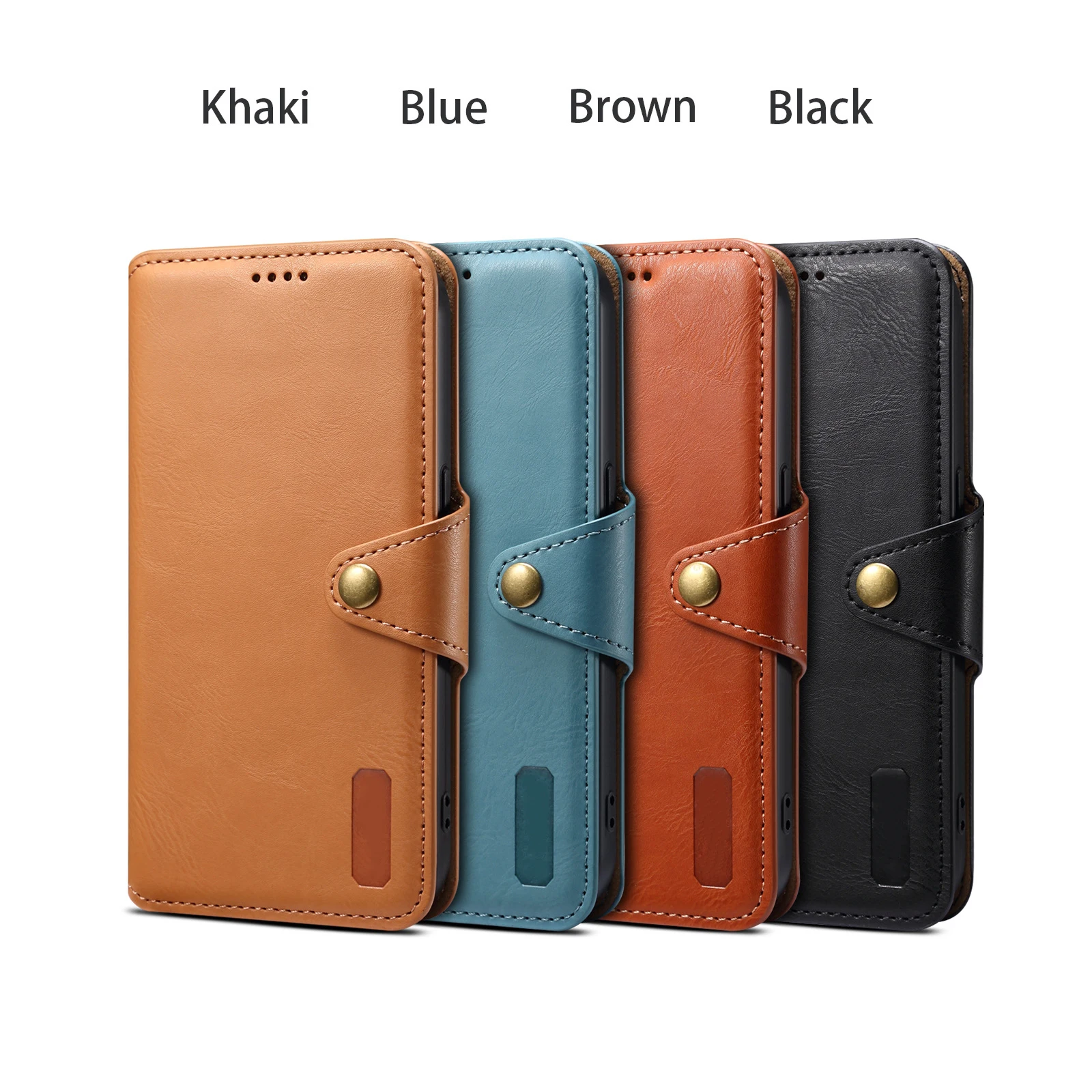 Leather Case for Iphone 16 Pro Max/16 Pro/16 Plus/16 Magnetic Flip Wallet Cover All-Round Protection Shell with Card Slot