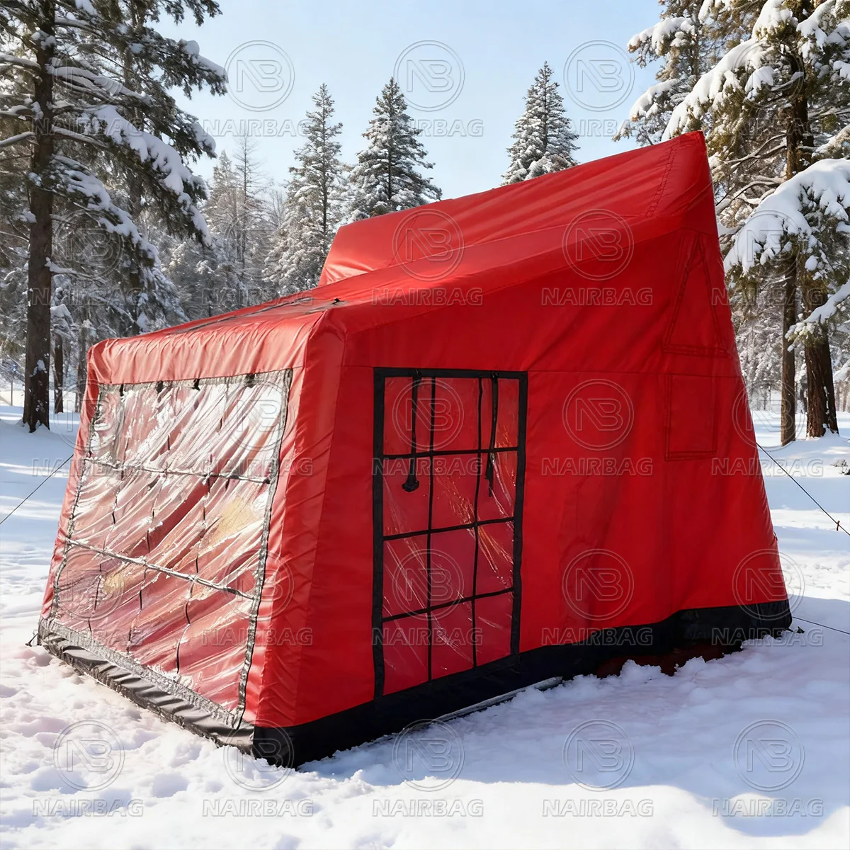 خيمة التخييم القابلة للنفخ عالية الجودة PVC 4 الموسم في الهواء الطلق مقاوم للماء المحمولة نفخ الخيام Glamping مع مضخة هواء