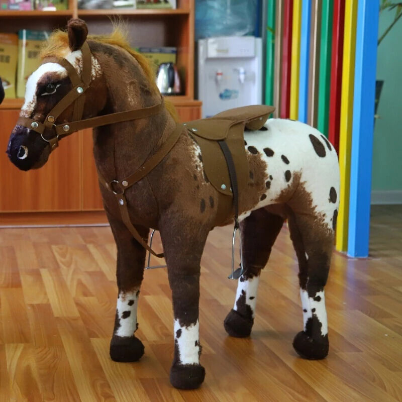 Huge Giant Simulation War Horse Ridable Toys Animal Plush Soft Kid New Gift 90Cm Cute Plush