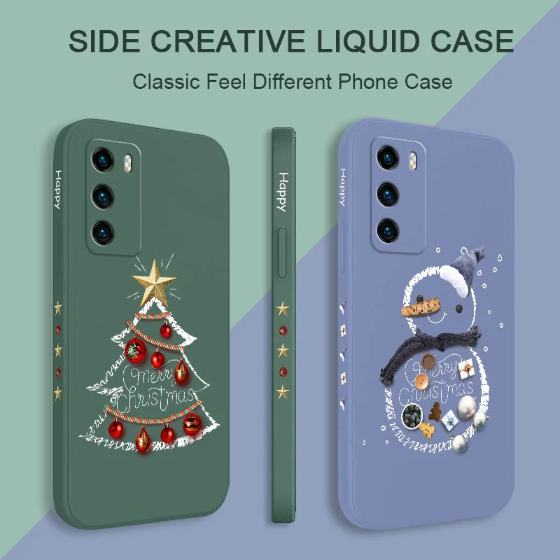 Christmas Motifs Phone Case For Huawei P40 P50 P30 P20 Pro Lite Nova 5t Y7A Mate 50 50E 40 30 20 Pro Lite Cover