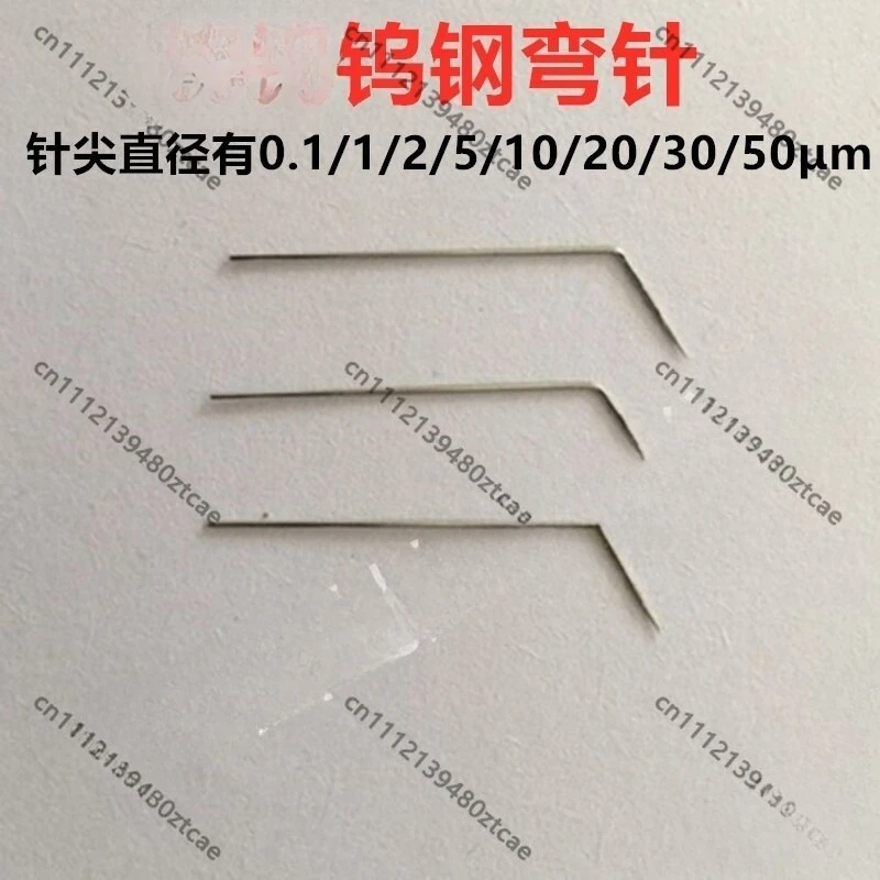 Bent Tungsten Steel Probe 1um Gold Plated Hard Sharp Tip For Semiconductor Wafer Circuit Testing Inspection Parts