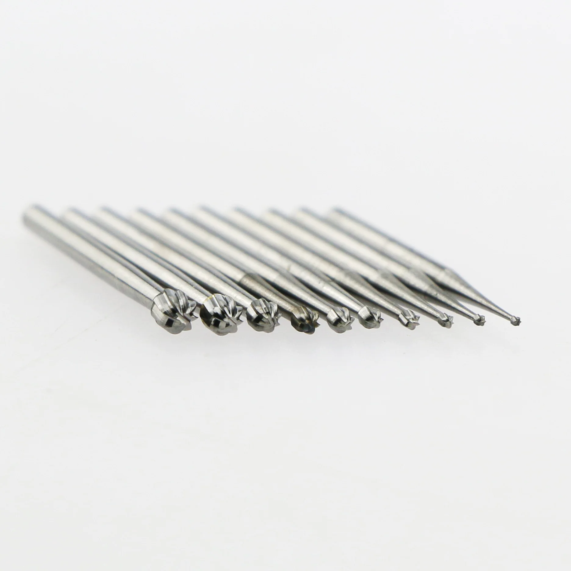 10 burs dentários da carabina fg do tungstênio dos pces para o material dental de alta velocidade do laboratório da onda prima do handpiece