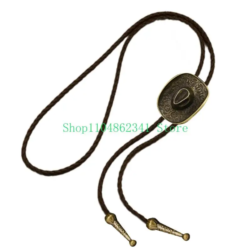 5asd Vintage Western theo chủ đề PU Bolo Bolo Tie điều chỉnh Vòng cổ có thể điều chỉnh Chiếc áo choàng cổ áo cho trang phục