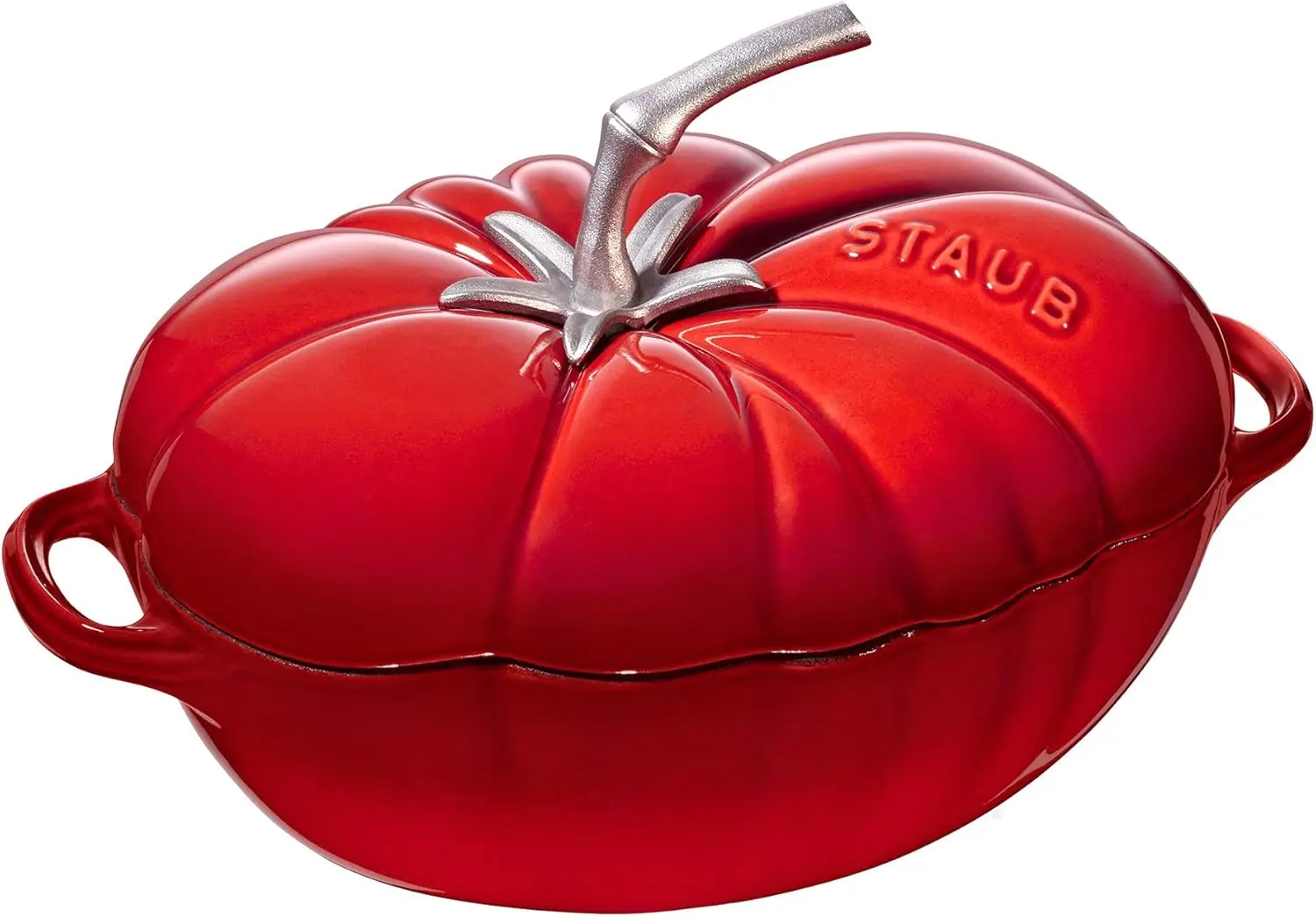 Cast Iron Dutch Oven 3-qt Tomato Cocotte, Made in France, Serves 2-3, Cherry