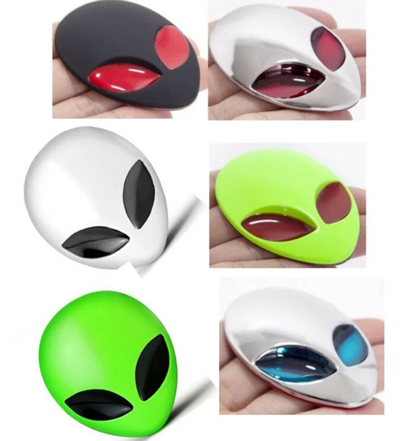 

3D Car Stickers Metal Alien Side Standard Modified Alien Emblem Motorcycle Car Body Styling Car Head Cover Sticker