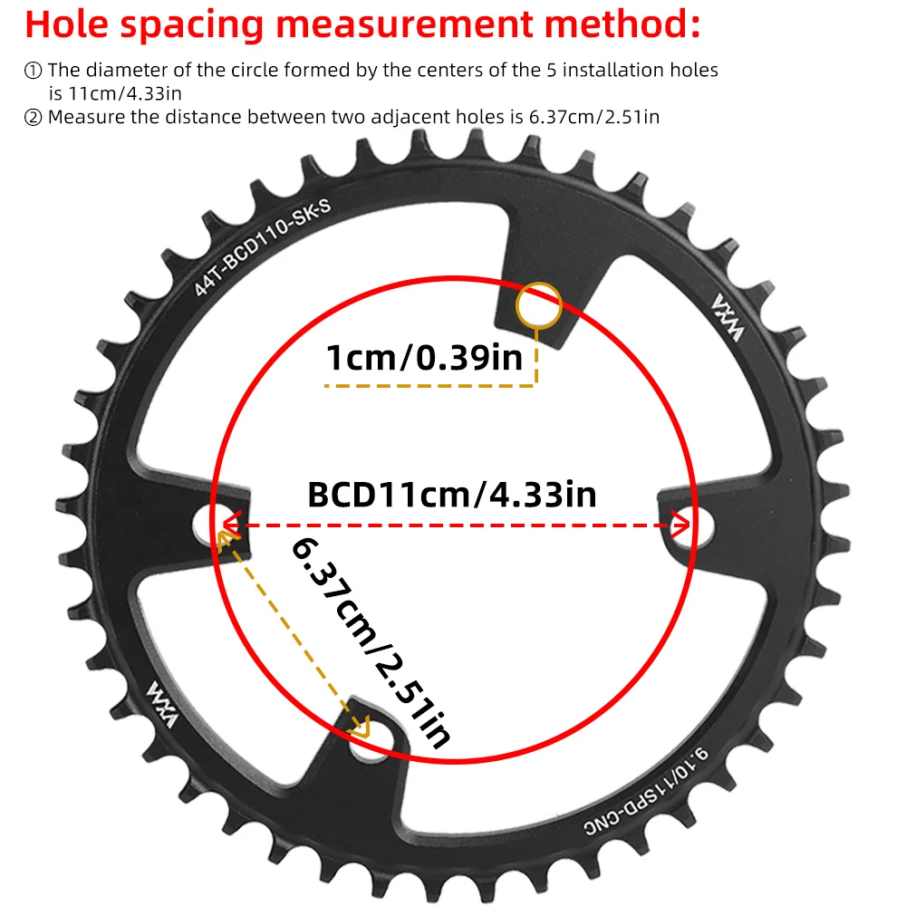 VXM Road Bike110BCD Crank 4 Claw Chainring Narrow Wide Chainwheel 36-52T For R7000 R8000 R9100 R9000 4700 5800 6800 R7100/R8100