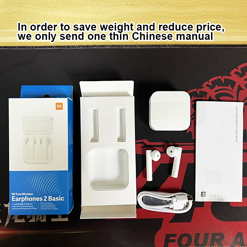 Xiaomi Mi True earphone nirkabel versi Global, earbud Bluetooth 2 dasar, headphone bisnis, Headset musik kontrol sentuh