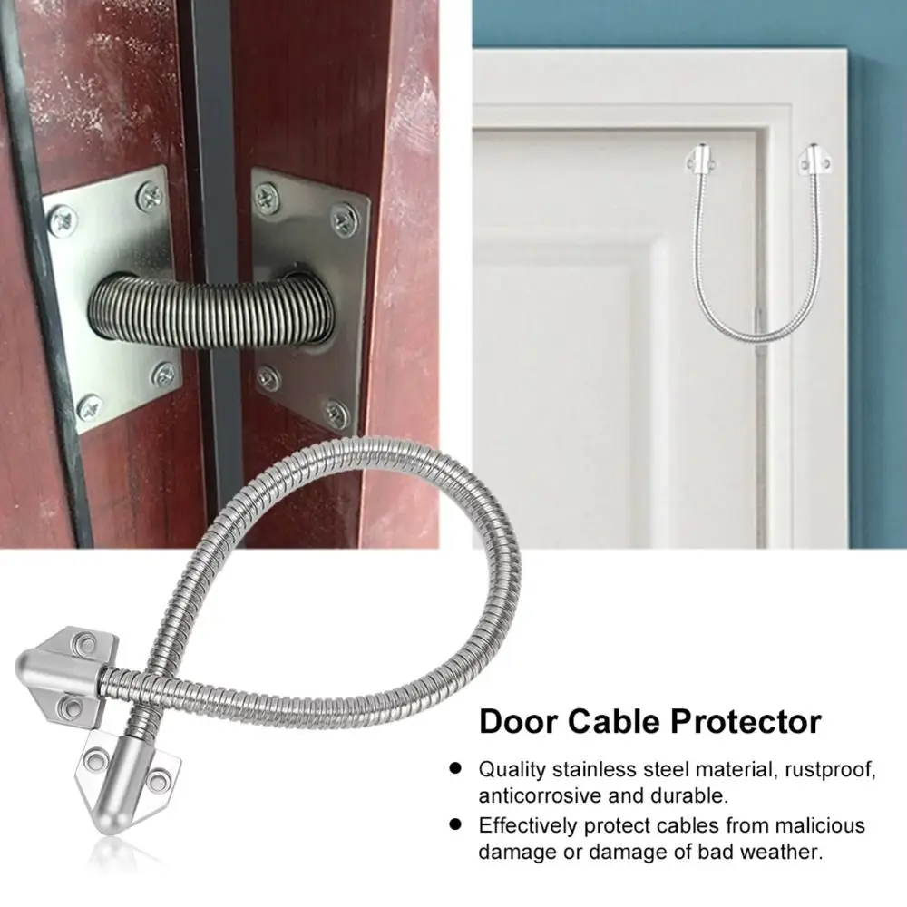 Stainless Steel Access Control Cable Metal Head Anti-pinch Armored Cable Zinc Alloy Head Flexible Secure Line Defender