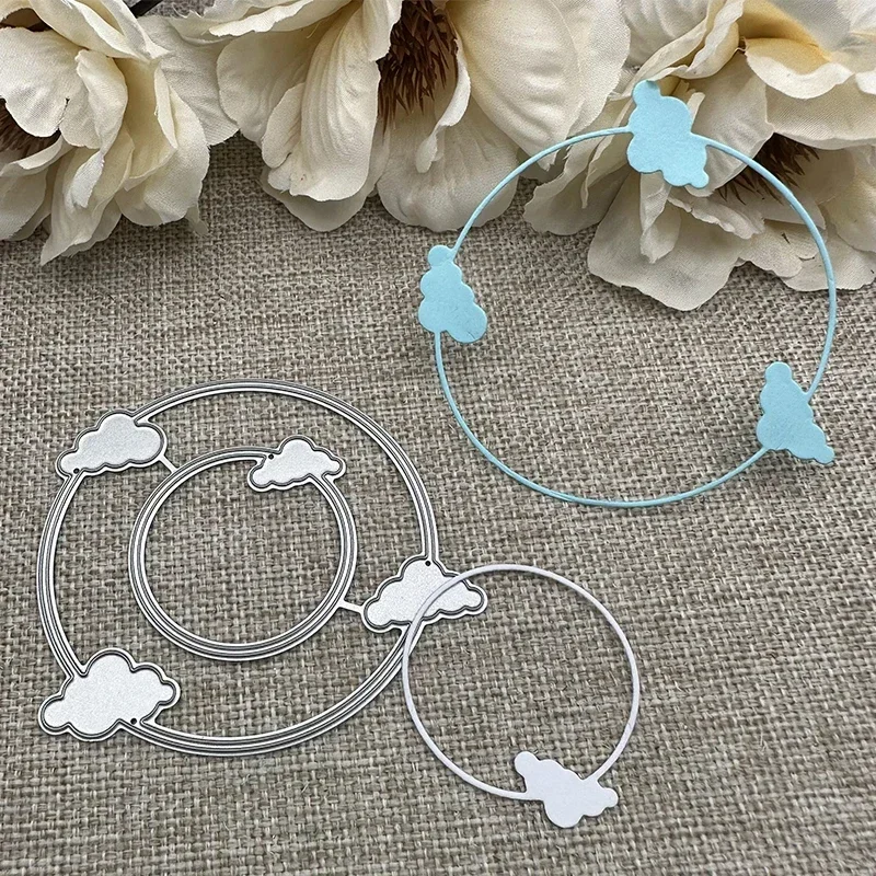 

Clouds circle frame Metal Cutting Dies Stencils For DIY Scrapbooking Decorative Handcraft Die Cutting Template Mold