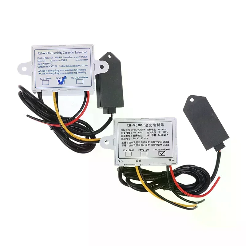 XH-W3005 Digital Humidity Controller 12V 24V 220V Humidistat Hygrometer Humidity Control Switch Regulator + Humidity Sensor