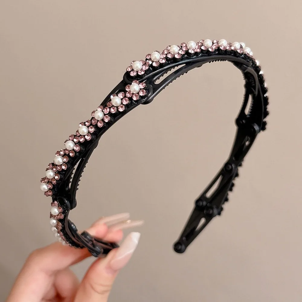 Fashion Rhinestone/Pearl Hair Hoop Extendable Styling Tools Headbands Hair Accessories Headwear