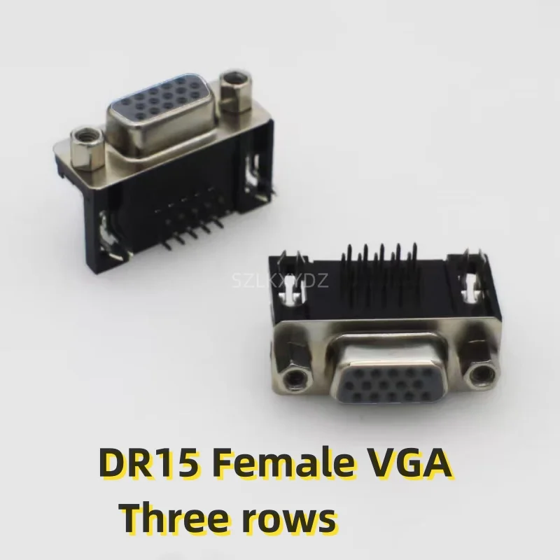 10PCS/LOT DB15 DR15 Male/DR15 Female VGA/Three rows Welded plate bend seat  Welded plate plug-in type Serial VGA socket