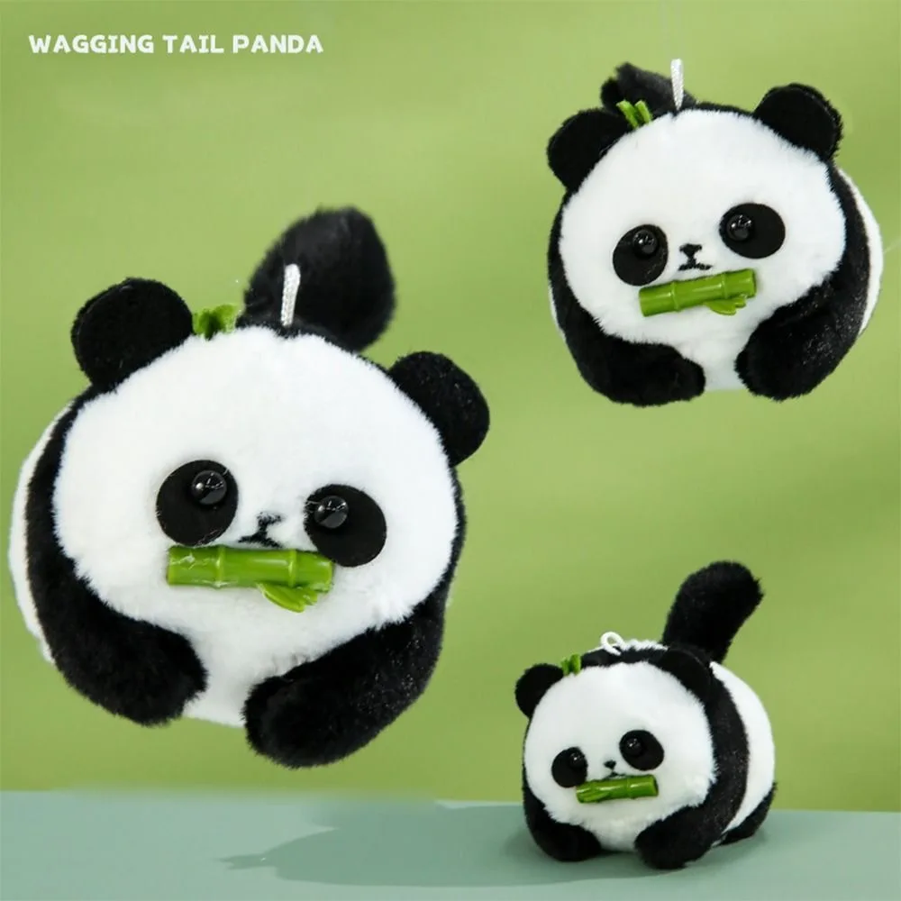 Leichter Panda-Plüschschwanz, der Schlüsselanhänger, Kaninchen, Katze, Plüschtasche, Ornament, Schwanz bewegt, lustiges Kätzchen, Puppenanhänger für Kinder