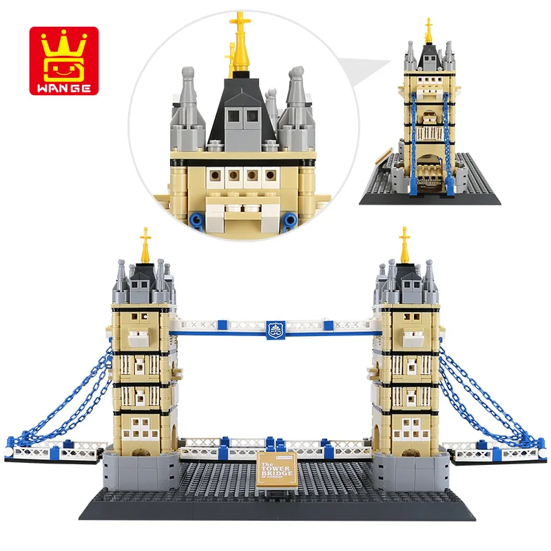 Wange BlOCKS World Architecture Series 969pcs London Bridge Model Building Bricks Toy For Children Funny Kids Gifts 4219