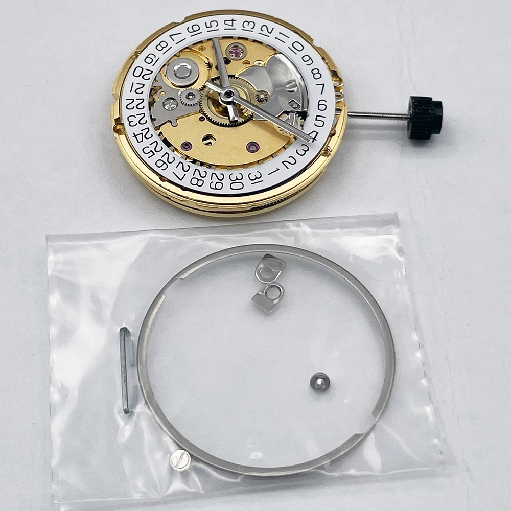 TIANJIN Seagull 2824 Mechanical Movement Automatic Self-winding Mechanical Date AT 3H Stainless Steel Watch Accessory 25 Jewels