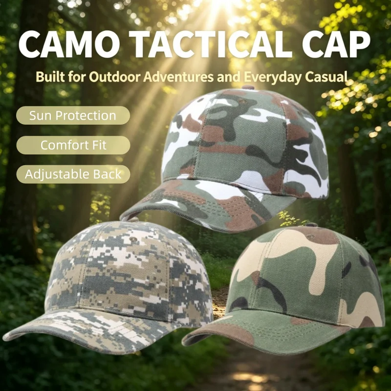 Men Women Summer Camouflage Printed Baseball Caps Sunhat Outdoor Unisex Sports Adjustable Snapback Anti-UV Hat Visors