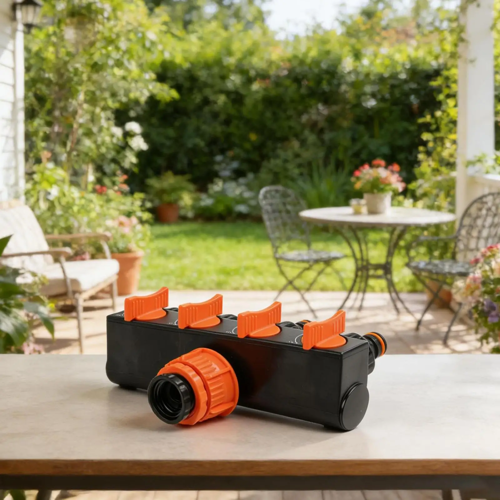 17x12cm Garden Hose Splitter Efficient Garden Irrigation Solutions Tap Adapter Precise Outlet Adjustment Integrated Ball Valves