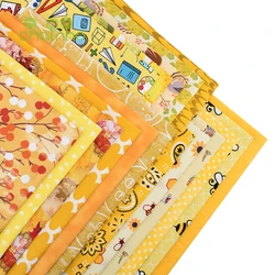Chainho,Plain Cotton Fabric,Patchwork Clothes,Yellow Series Of Handmade DIY Quilting Sewing Crafts,Cushion,Bag Textile Material