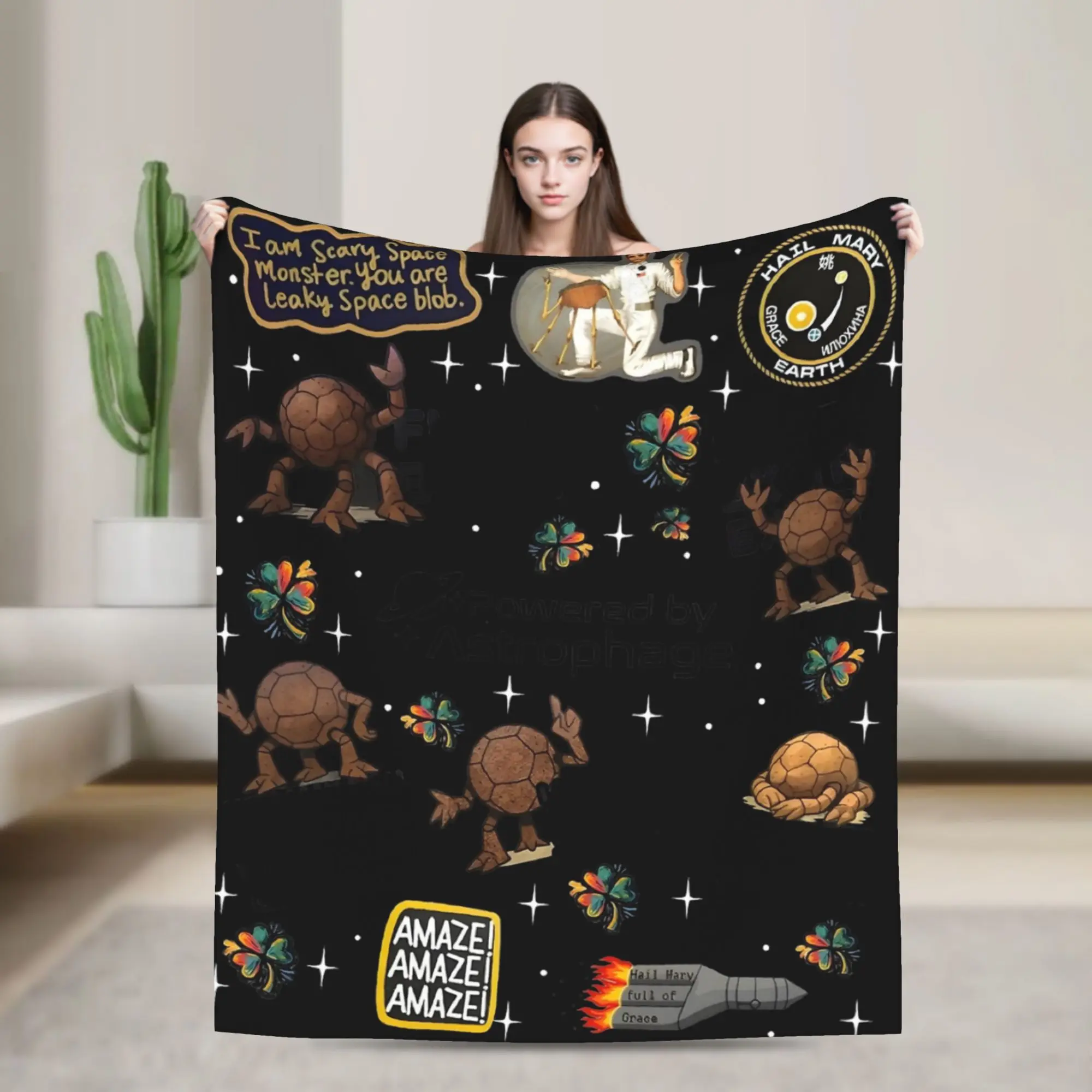 Project Hail Mary Space Rockys Blankets Flannel Textile Decor  Multi-function Super Warm Throw Blanket for Bedding Throws