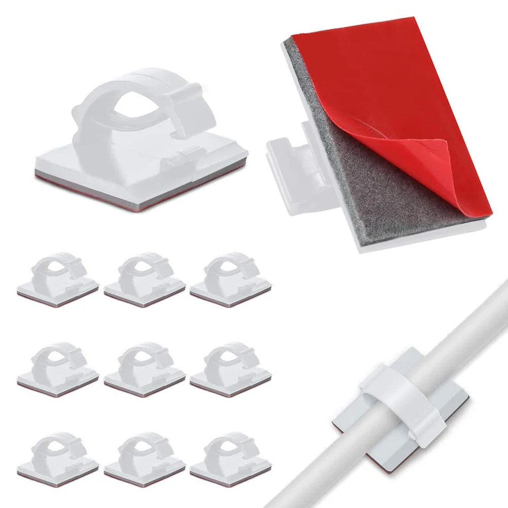 20pcs USB Cable Clips Organizer Cable Winder Management Holder for Mouse Keyboard Earphone Headset PC Cord Wire Holder Protector