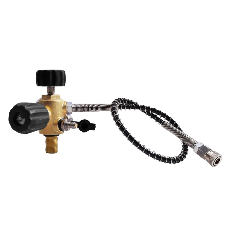 6000psi Scuba Adapter Gauge Tank Filling Station Refill for Air Tank Bottle Cylinder Accessories Diving Double Metered Valves