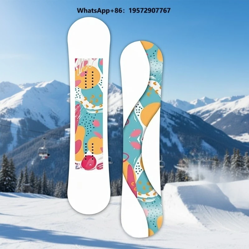 Custom  Carbon Fiber Poplar Alpine Snowboard with Branding for Adult Riders Rainbow Color All-Terrain Snowboard Package