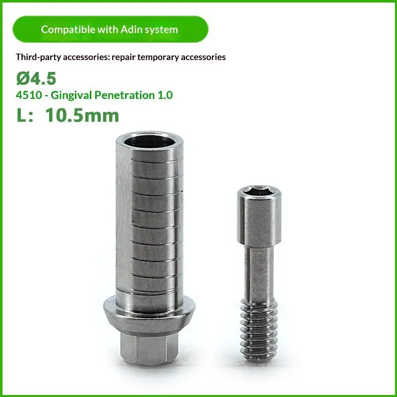 Adin Implant-kompatibles temporäres Zahnabutment aus medizinischem Titan, inklusive Schraube, für Dentallabor-Prothesen, OEM-unterstützt – Detail 6